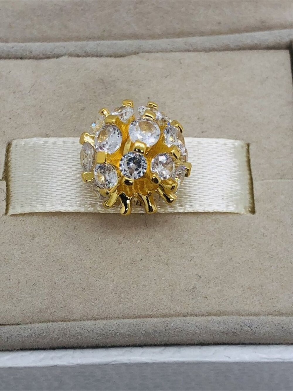Pandora Gold Sparkling Round Charm